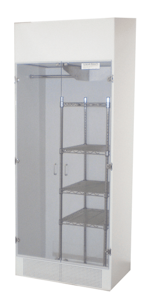 Cleanroom Storage Cabinet with Garment Pole and Adjustable Shelves by Cleanroom World