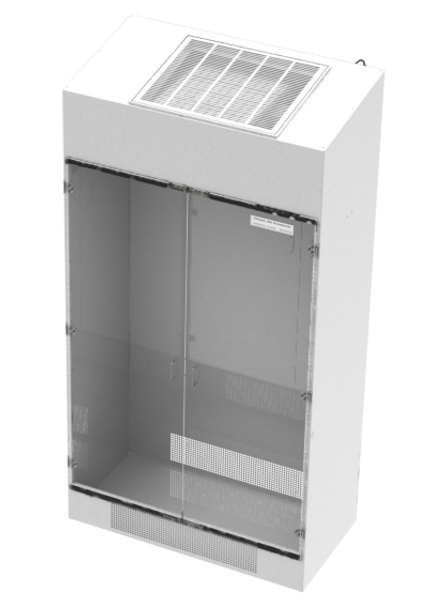 HEPA Filtered Cabinet with Garment Pole and Clear Acrylic Doors by Cleanroom World