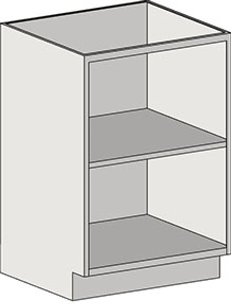 Casework, Standing Height Cabinets, Type 304 Stainless Steel, Open Base Unit with Interior Shelf