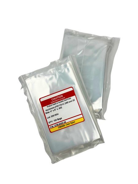 Cleanroom Nylon Bags, 4" x 6", Cleaned to Level 100 by Cleanroom World