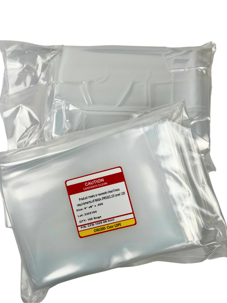 Poly LPDE Bags, 6" x 8", 6 mil, Level 100 Cleaned by Cleanroom World 