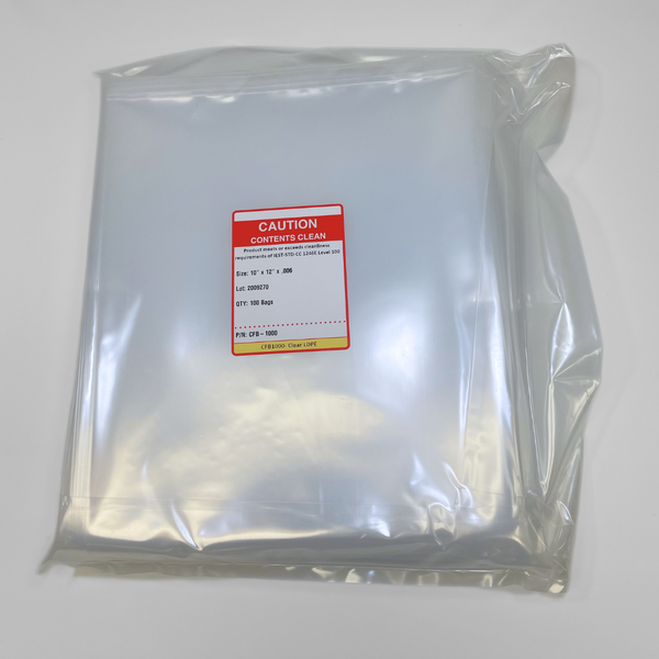 Poly LPDE Bags, 10" x 12", 6 mil, Level 100 Cleaned by Cleanroom World 