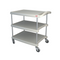 Utility Carts, 3 Polymer Shelves, 27" x 40", Gray, Casters by Cleanroom World