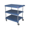 Utility Cart, 3 Polymer Shelves, 26" x 36", Blue Antimicrobial, Casters by Cleanroom World