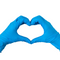 Cleanroom Gloves, Nitrile, Powder Free, Plastic PVC Box, Blue, 9.5"Long, XS-2XL By Cleanroom World