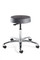 Cleanroom Stool, ISO 4 Class 10, Seat Height: 16"-21.5", Soft Polyurethane Seat, Graphite, Polished Aluminum Base, Dual Wheel Hard Floor Casters By Cleanroom World