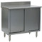 Stainless Steel Lab Tables, 4 1/2" Backsplash, Type 304 Stainless Steel Top, Sliding Doors, Lower Storage by Cleanroom World