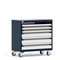 Mobile Cabinet, 36"W x 18"D x 43 1/8"H, 4 Drawers, 4" Casters, Navy By Cleanroom World