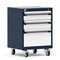 Mobile Cabinet, 24"W x 21"D x 33 1/8"H, 3 Drawers, 4" Swivel Casters, Navy By Cleanroom World