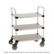 Mobile Stainless Steel Utility Cart, Type 304 Stainless Solid Shelves, Epoxy Coated Corners, Dual Handles, Casters By Cleanroom World