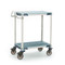 Corrosion Resistant Cart, All Polymer & Stainless Steel Construction, Solid Top Shelf/Lower Open Grid, Ergonomic Handle, Polymer Casters By Cleanroom World