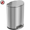 Fire Rated Trash Receptacles, 13.2 Gallon Stainless Steel, Semi -Round with Plastic Liners 