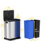  Fire Rated Trash Receptacle/Recycle Bin, 16 Gallon Stainless Steel, Rectangular with Plastic Liners 