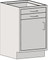 Casework Base Unit with Door/Drawer Combination, Type 304 Stainless Steel, Two Drawers, Left Swinging Door