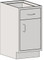 Casework Base Unit with Door/Drawer Combination, Type 304 Stainless Steel, One Drawers, Right Swinging Door