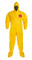 Cleanroom Coveralls, Tychem QC Chemical Resistant, Yellow, Zipper Front, Storm Flap, Hood, Elastic Wrists, Sock Boot By Cleanroom World