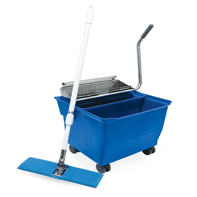 Mop Bucket Systems; Perfex TruClean II Flat Mops, Bucket-in-Bucket, Blue,  PF-30-2-B