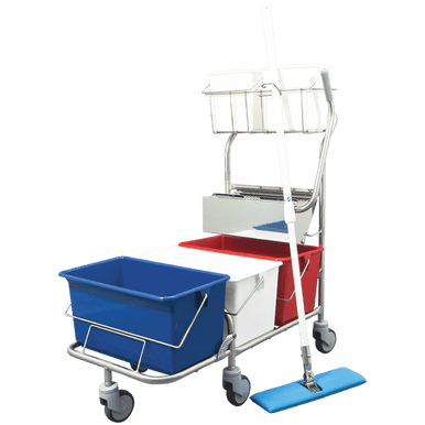 Mop Bucket Systems; Perfex TruClean II Flat Mops, Bucket-in-Bucket, Blue,  PF-30-2-B - Cleanroom World