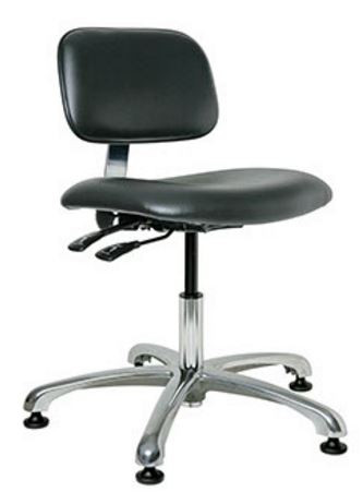 Cleanroom Chairs Height Adjustment 23 33 Iso 5 Class 100 4 Way Adjustment Footring Casters Black Bv 4552cr Cads 5 Bk