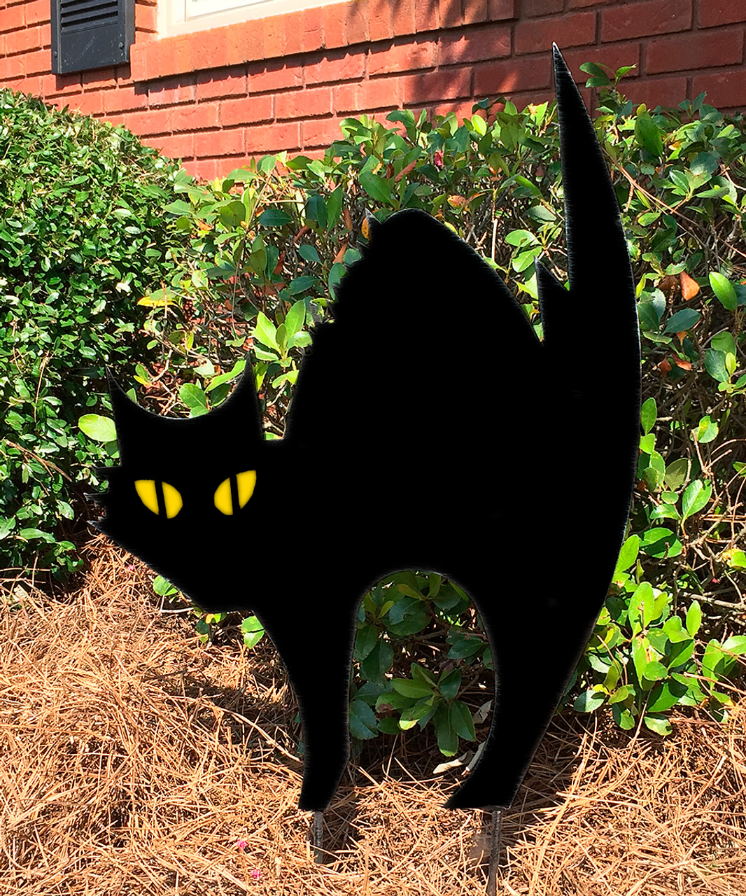 Outdoor Metal Art Black Cat - Nelson Fine Art and Gifts