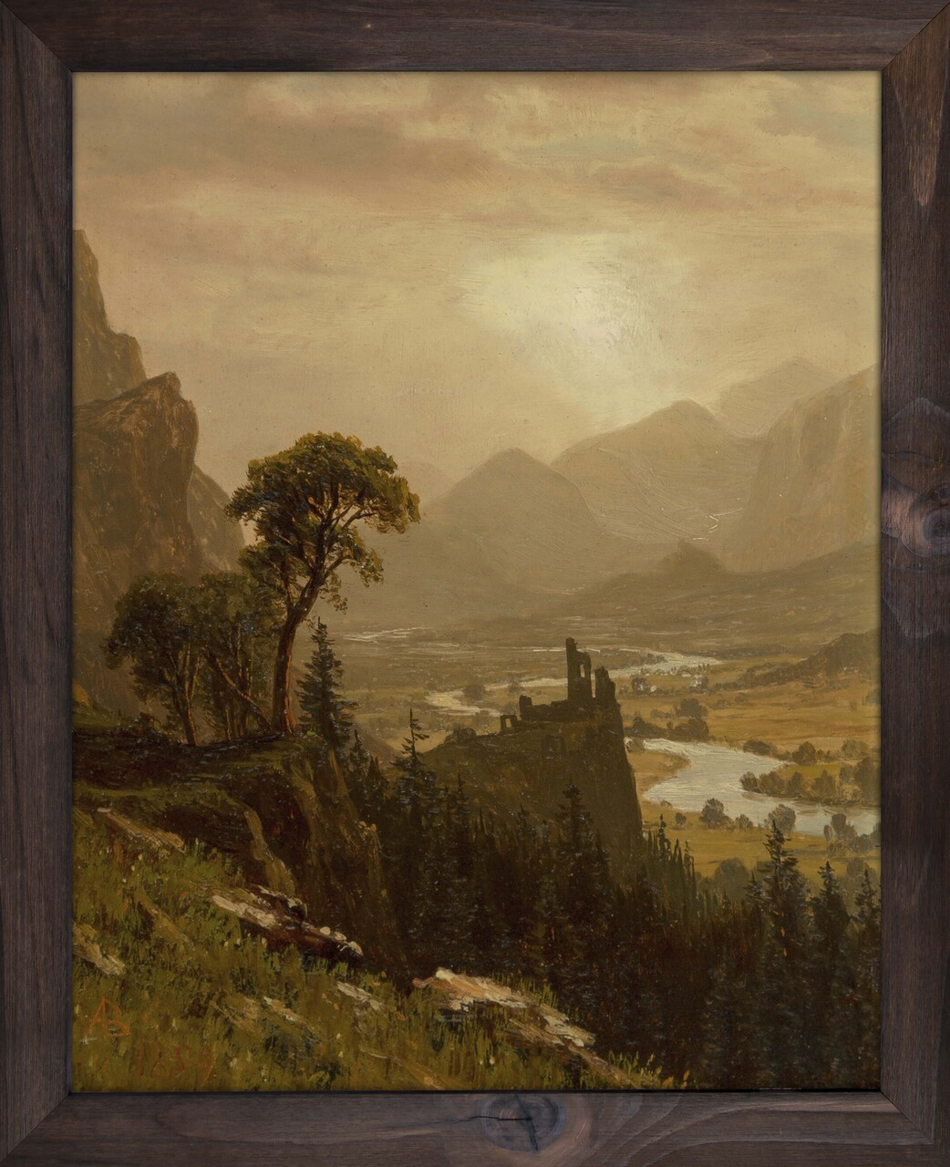 絵画 Mountain at sunset Sunset on the Mountain - Albert Bierstadt - Nelson Gifts