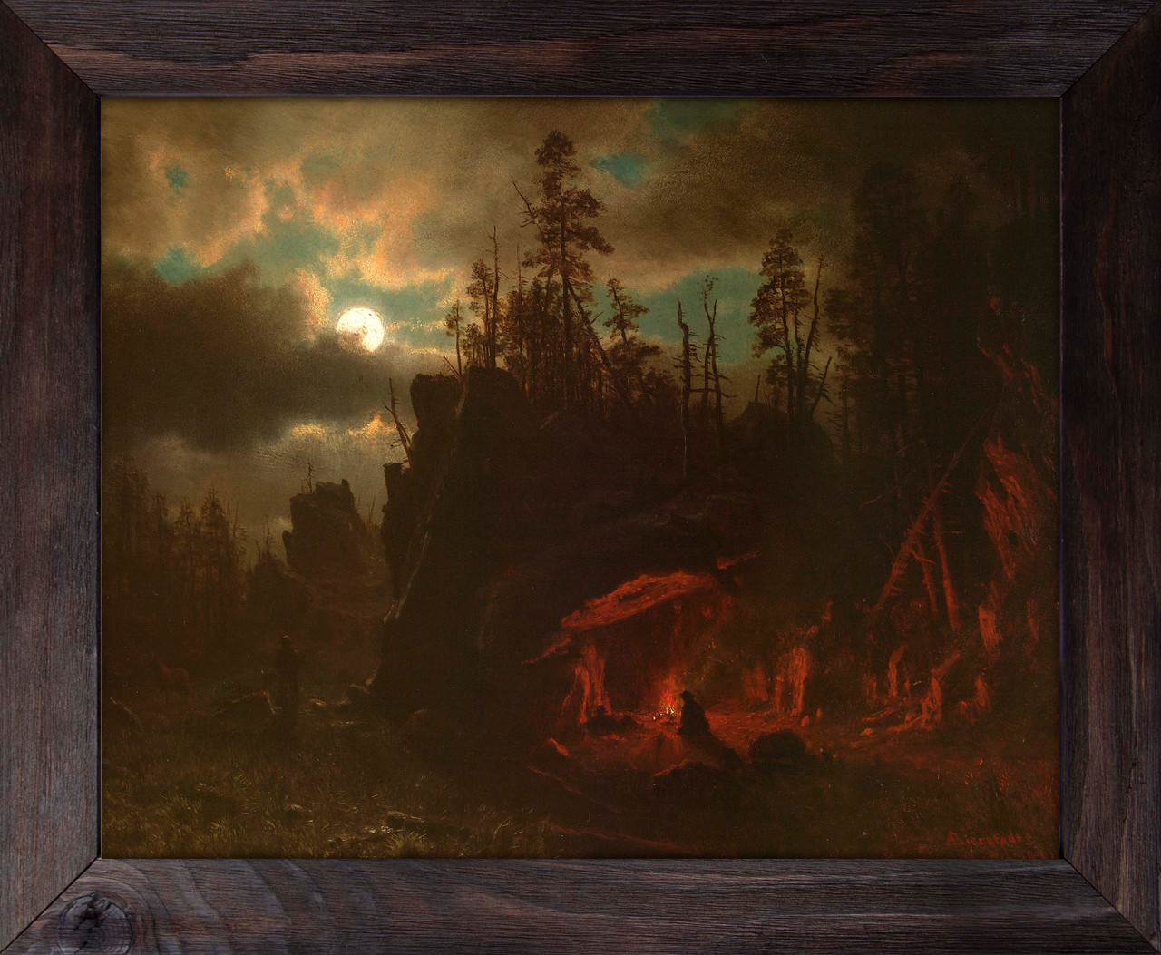絵画　camp Trapper's Camp - Albert Bierstadt - Nelson Gifts