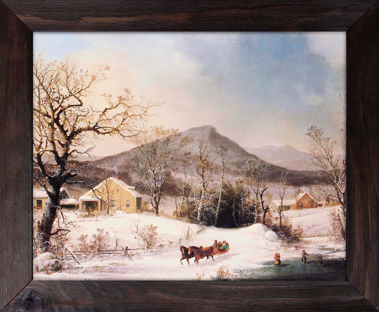 Winter in the Country, Distant Hills - George Henry Durrie