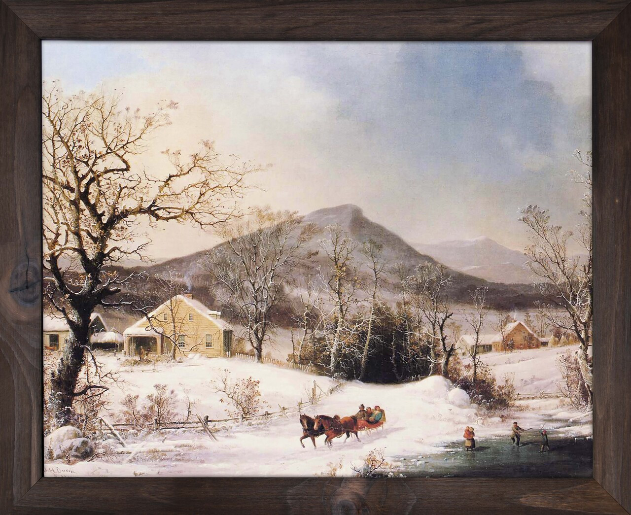 Winter in the Country, Distant Hills - George Henry Durrie