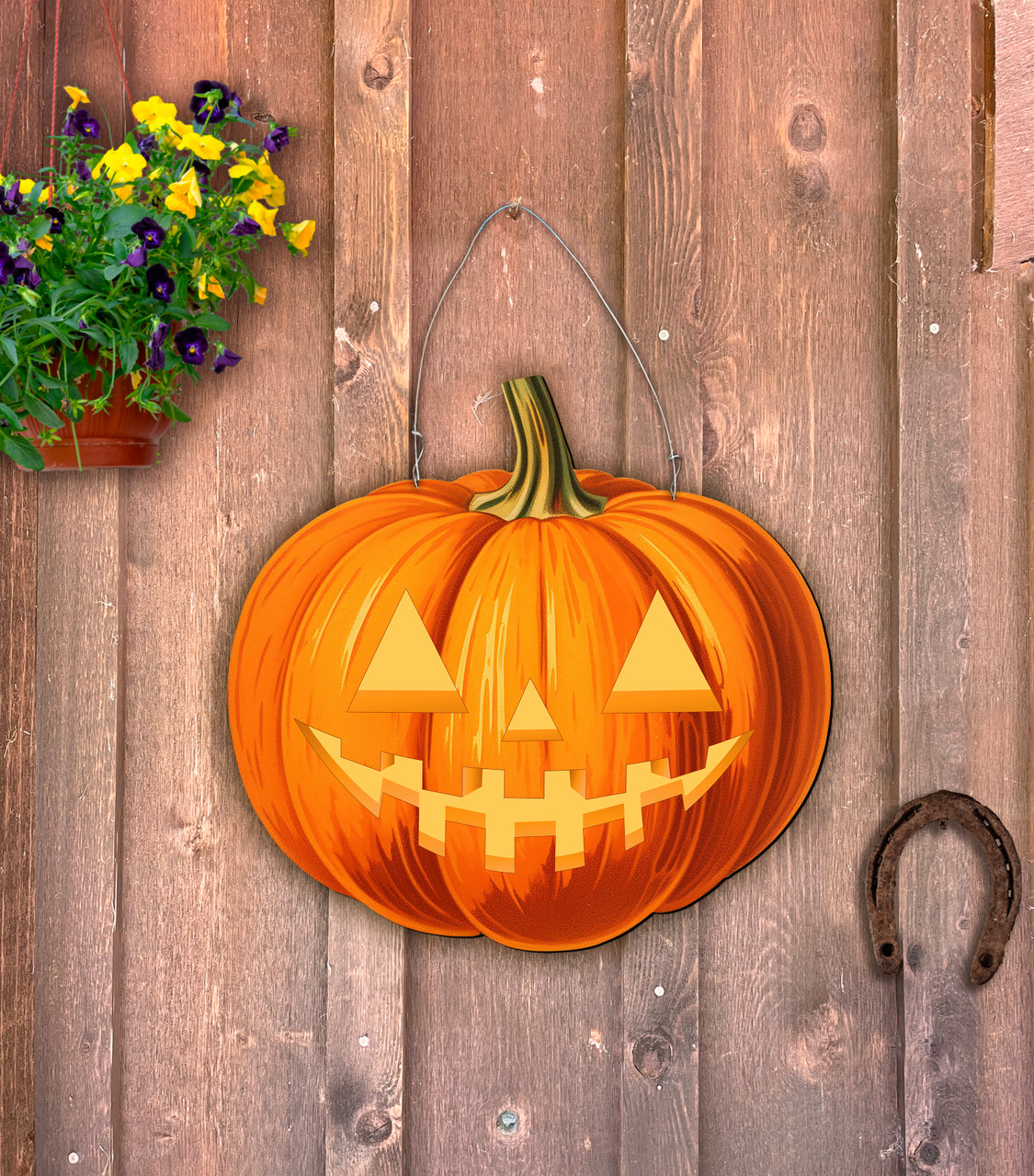 leaf l halloween アンドリューガーフィールド　サイン Trick or Treat with Jack o' Lanterns Halloween Card | Leanin' Tree