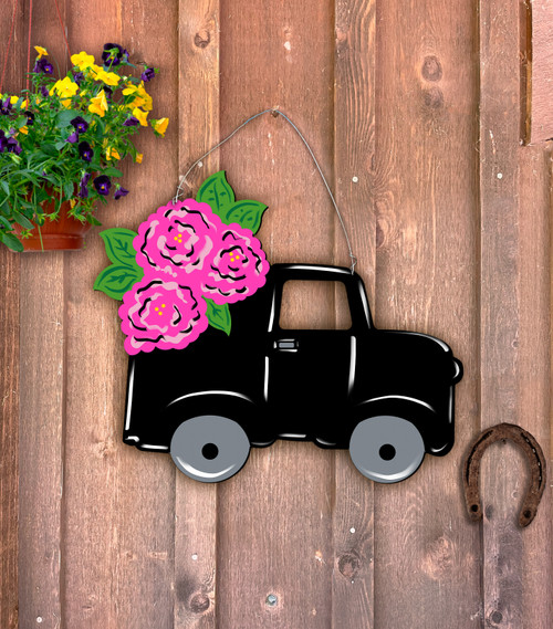 Outdoor Metal Art Flower Truck