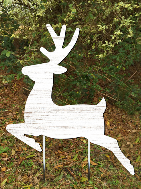 Outdoor Metal Art Reindeer Yard Stake