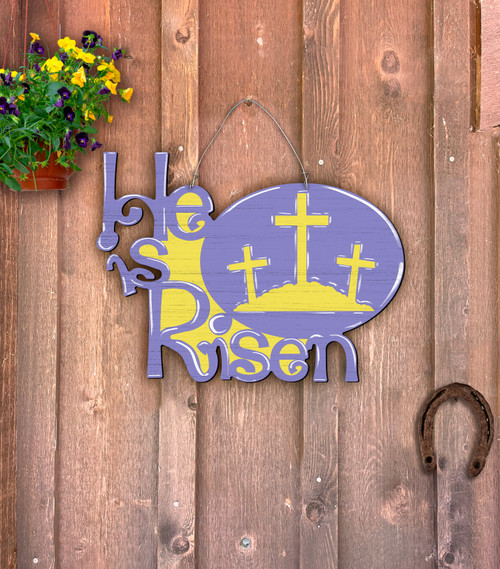 Outdoor Metal Art "He is Risen"