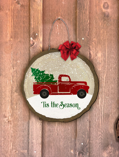 "Tis the Season" Truck Log End Door Hanger