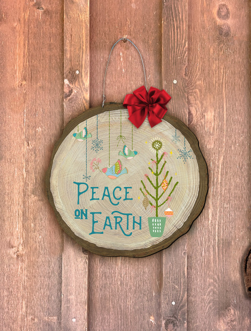 "Peace on Earth" Dove Log End Door Hanger