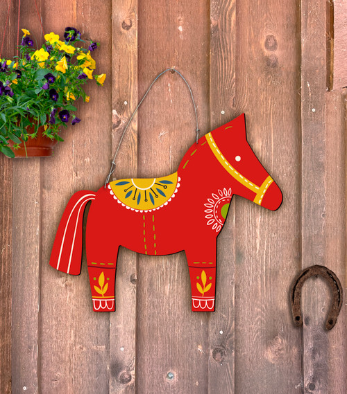 Folk Horse Door Hanger