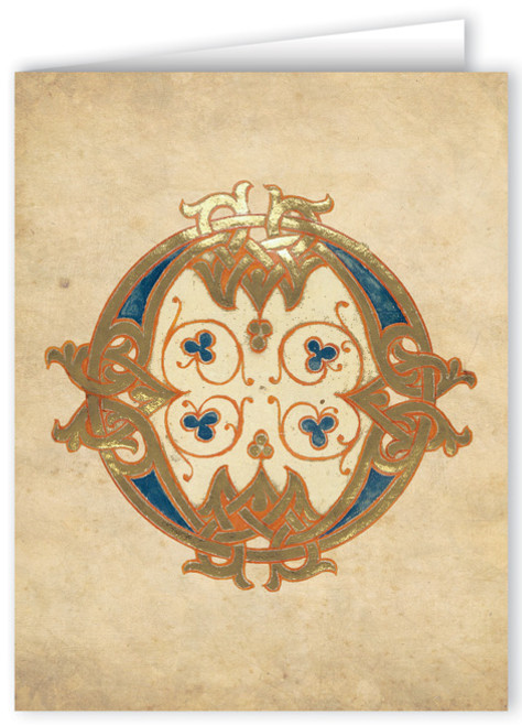Letter O Illuminated Manuscript Note Card