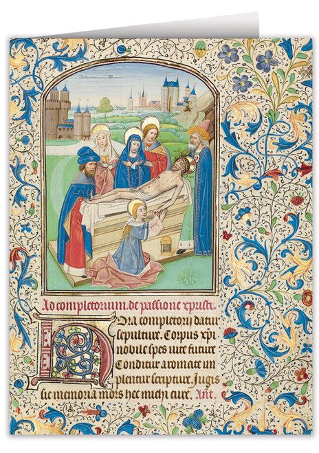The Entombment by William Vrelant Illuminated Manuscript Note Card
