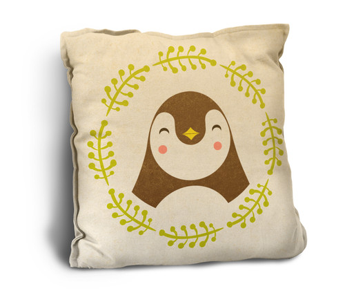 Cute Penguin Rustic Pillow