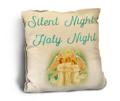 "Silent Night, Holy Night" Rustic Pillow