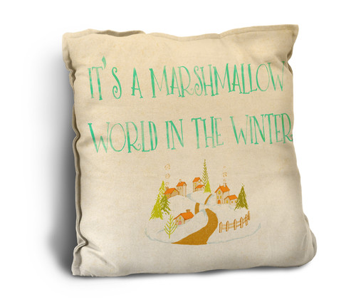 "Marshmallow World" Rustic Pillow