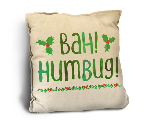 "Bah Humbug" Rustic Pillow