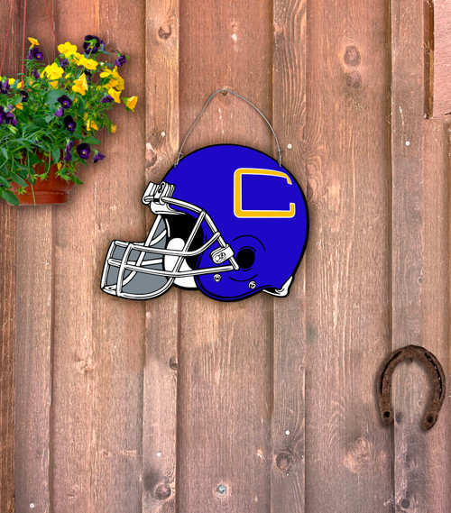 Outdoor Metal Art Blue Football Helmet