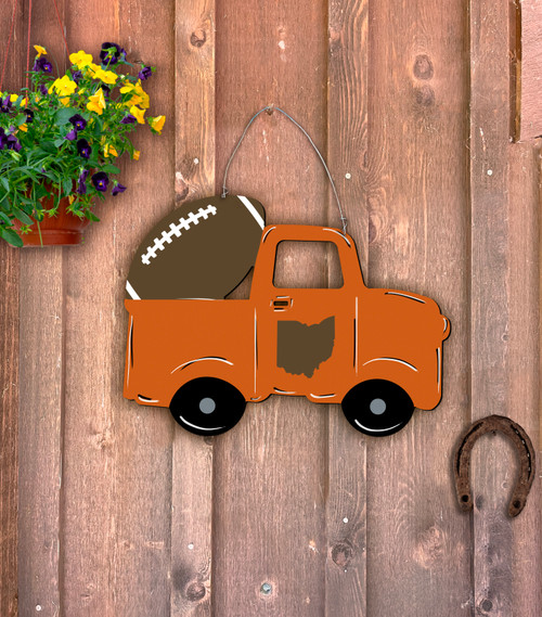 Outdoor Metal Art Football Truck (Customizable)