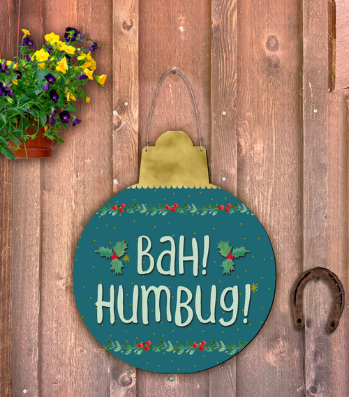 Outdoor Metal Art Bah! Humbug Ornament