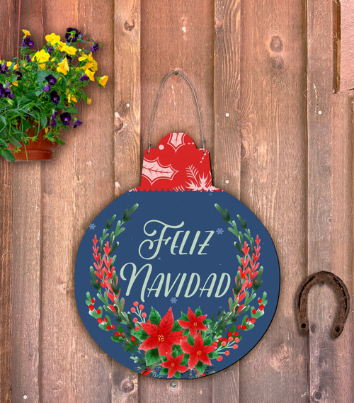 Outdoor Metal Art Feliz Navidad Ornament