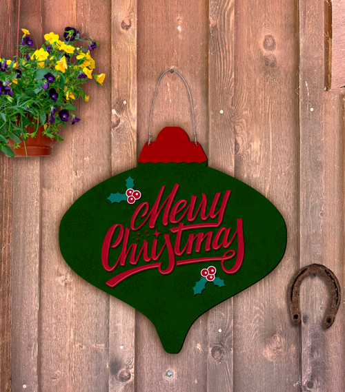 Outdoor Metal Art "Merry Christmas" Ornament