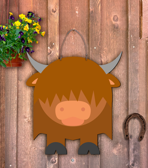 Outdoor Metal Art Critter Highland Cow