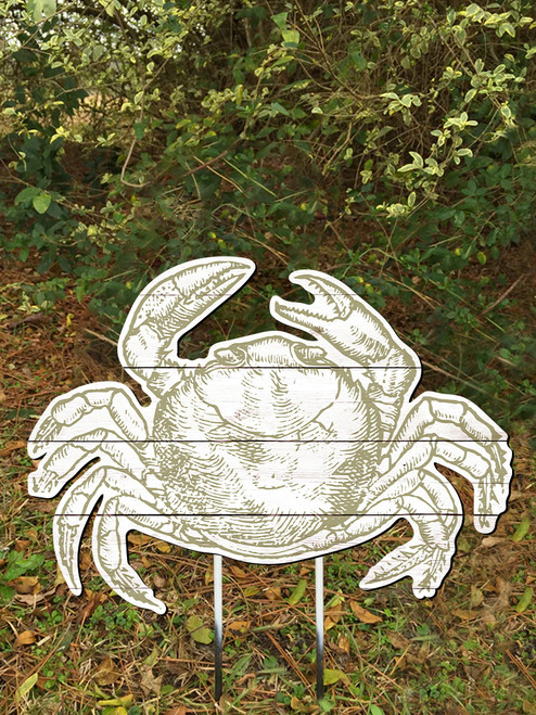 Outdoor Metal Art Illustrated Crab