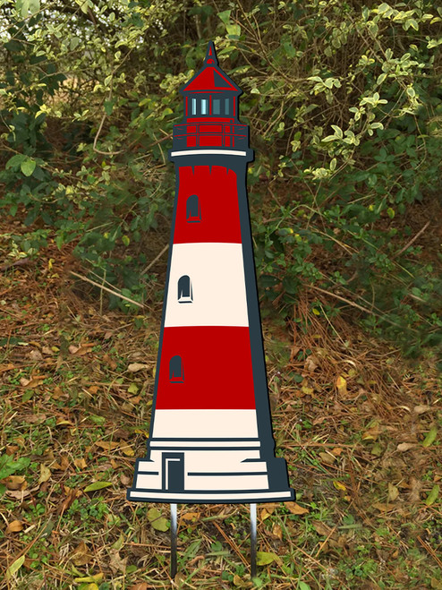 Outdoor Metal Art Illustrated Lighthouse