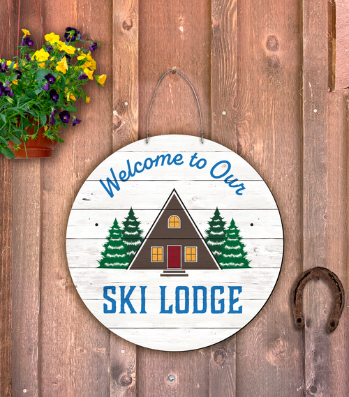 Outdoor Metal Art "Welcome to Our Lodge" (Customizable)